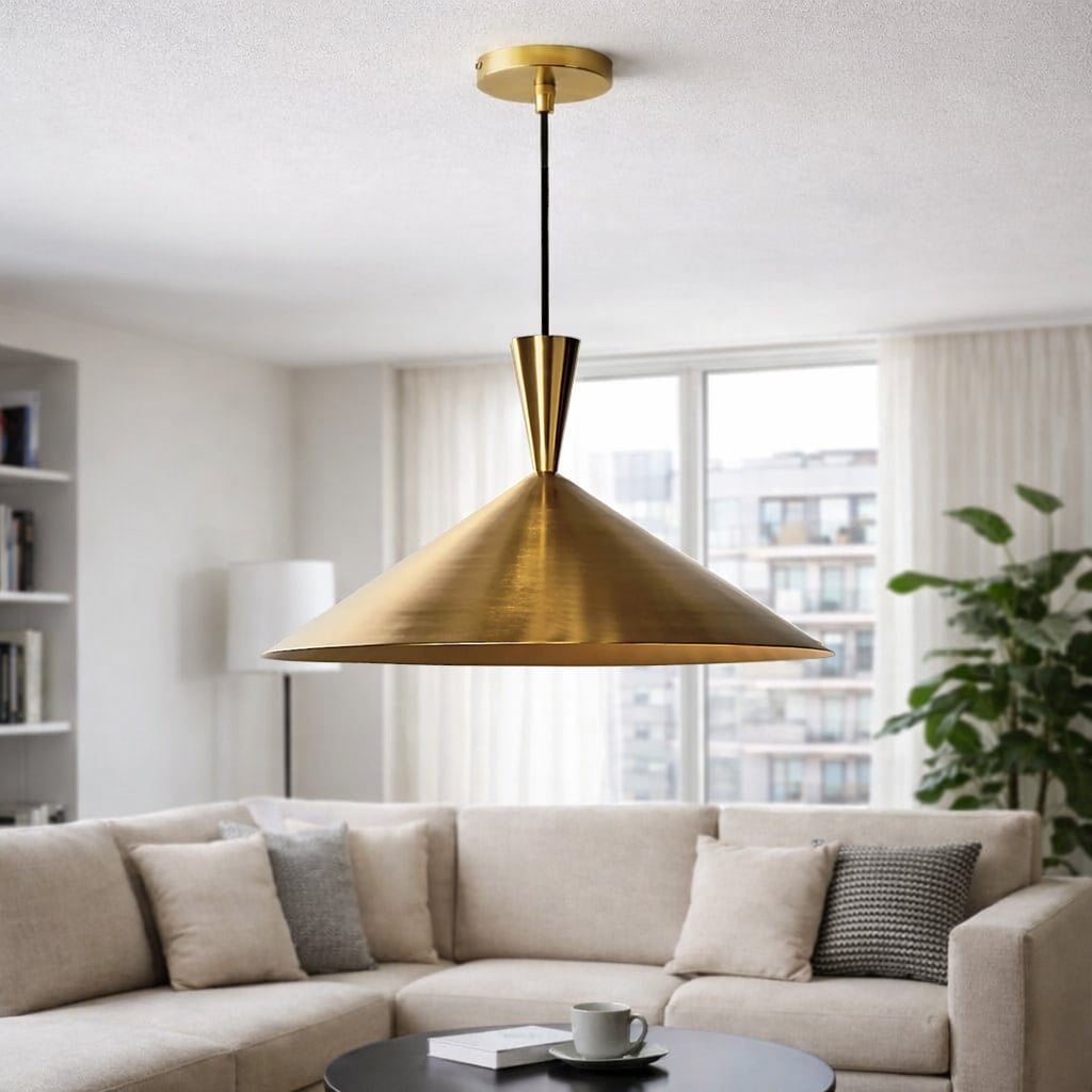 Conical Brass Pendant Light
