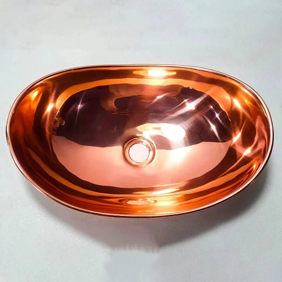 Handmade Copper Vessel Sink for Bathroom | Antique Style Fixture Brasska