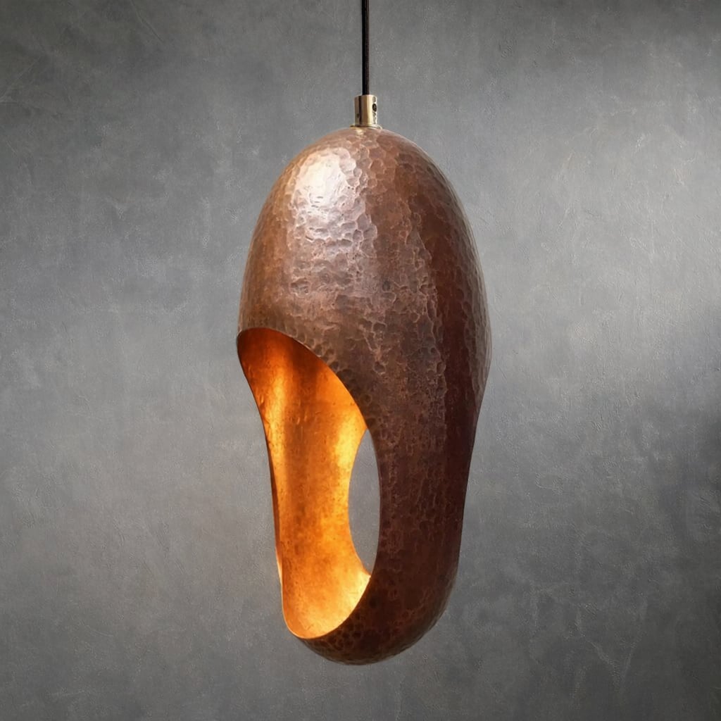 Cutout Hammered Copper Pendant Light