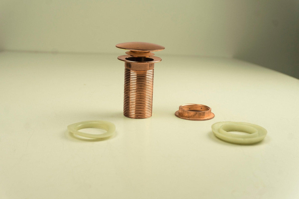 Handcrafted Copper Pop-Up Sink Drain for Elegant Bathroom and Kitchen