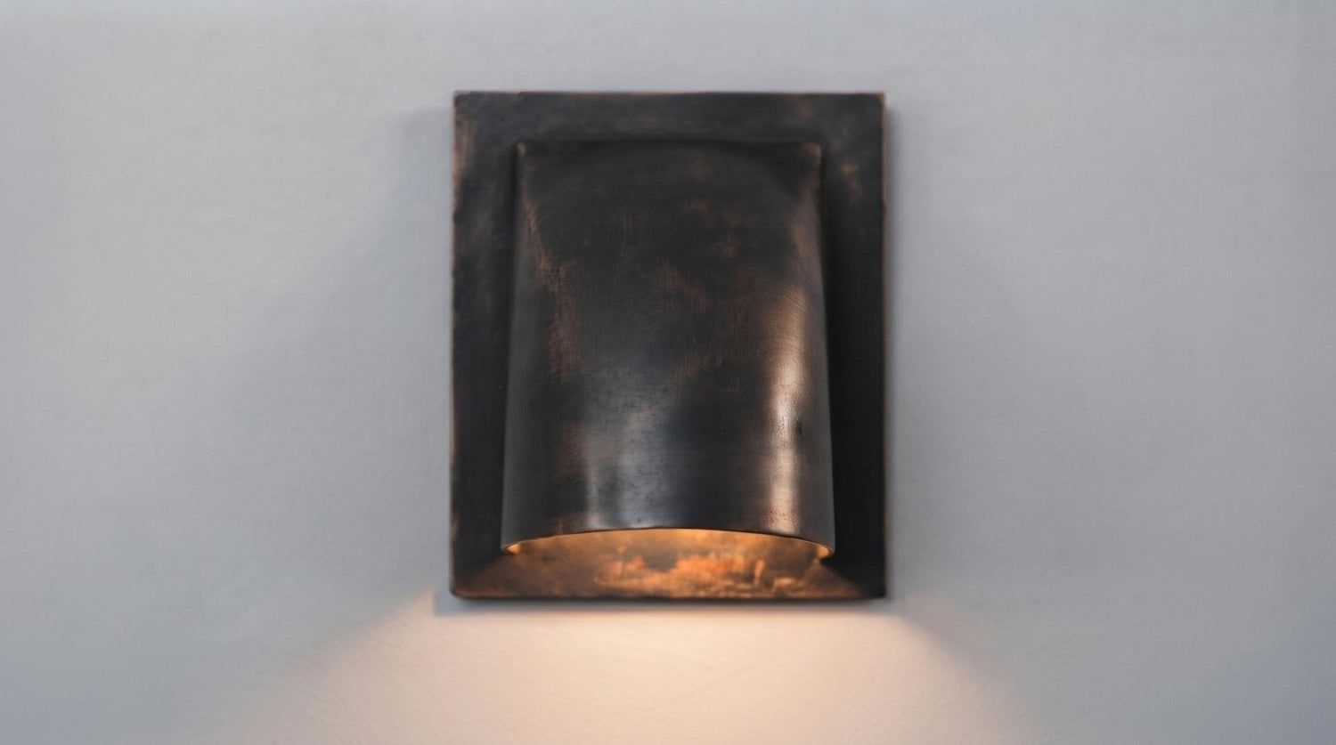 Copper Sconce Light Handmade, Oil Rubbed Bronze Wall Fixture, Dark Indoor Outdoor Wall Lamp, Farmhouse Rustic Home Decor Lighting
