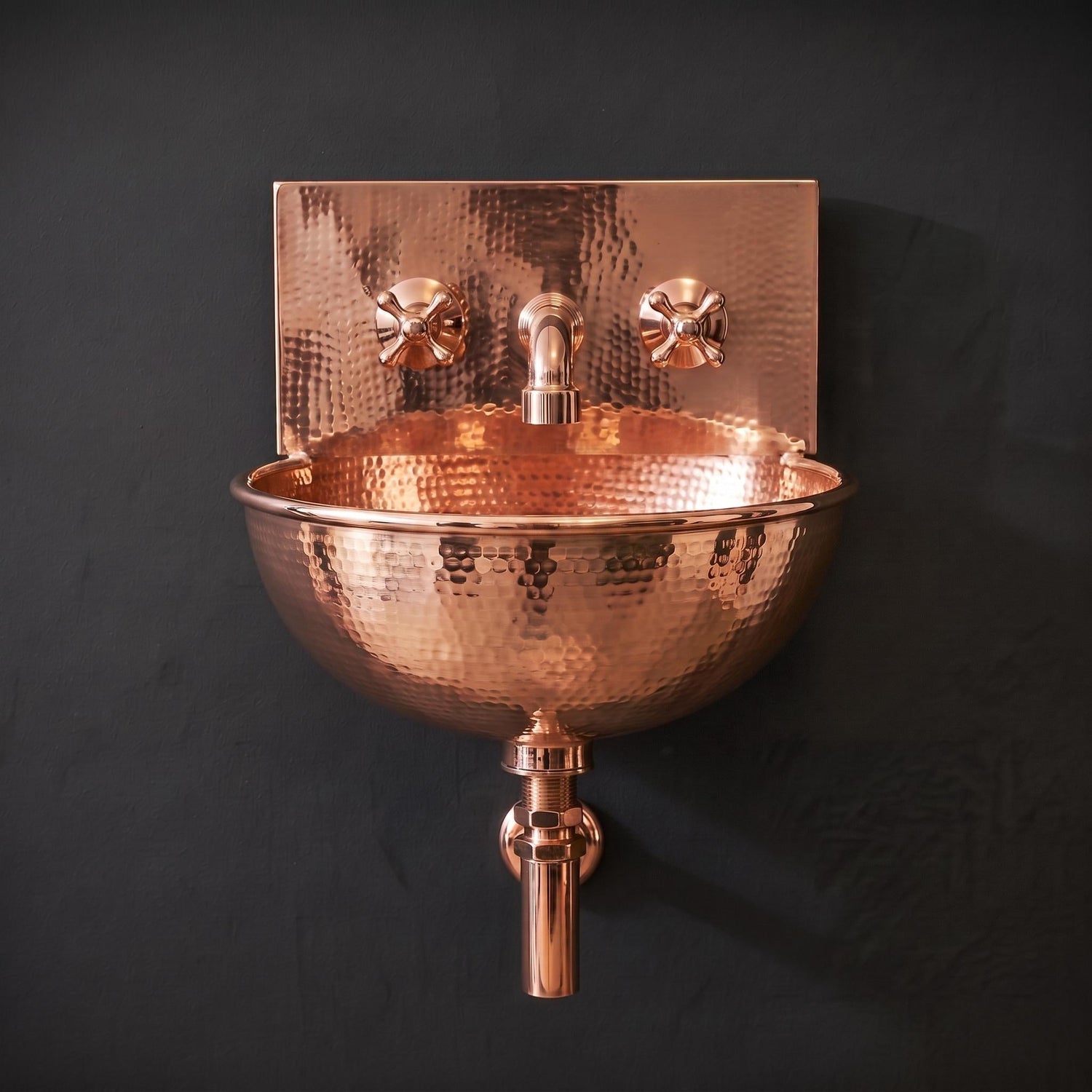 Copper sink a Wall Mount Sink for bathroom Handcrafted Rustic Bathroom Fixture copper sink with faucet bathroom
