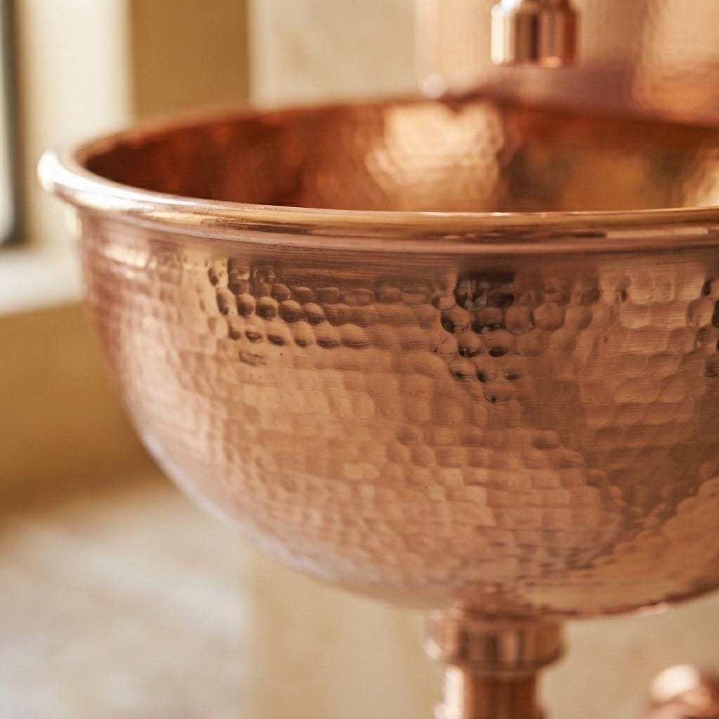 Copper sink a Wall Mount Sink for bathroom Handcrafted Rustic Bathroom Fixture copper sink with faucet bathroom