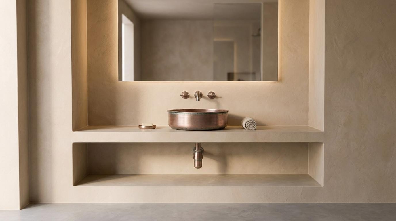 copper Vessel Sink, Round copper Bathroom Sink, Modern Countertop Vanity Basin, Handmade Solid copper Wash Basin,Moroccan Style Wash Basin