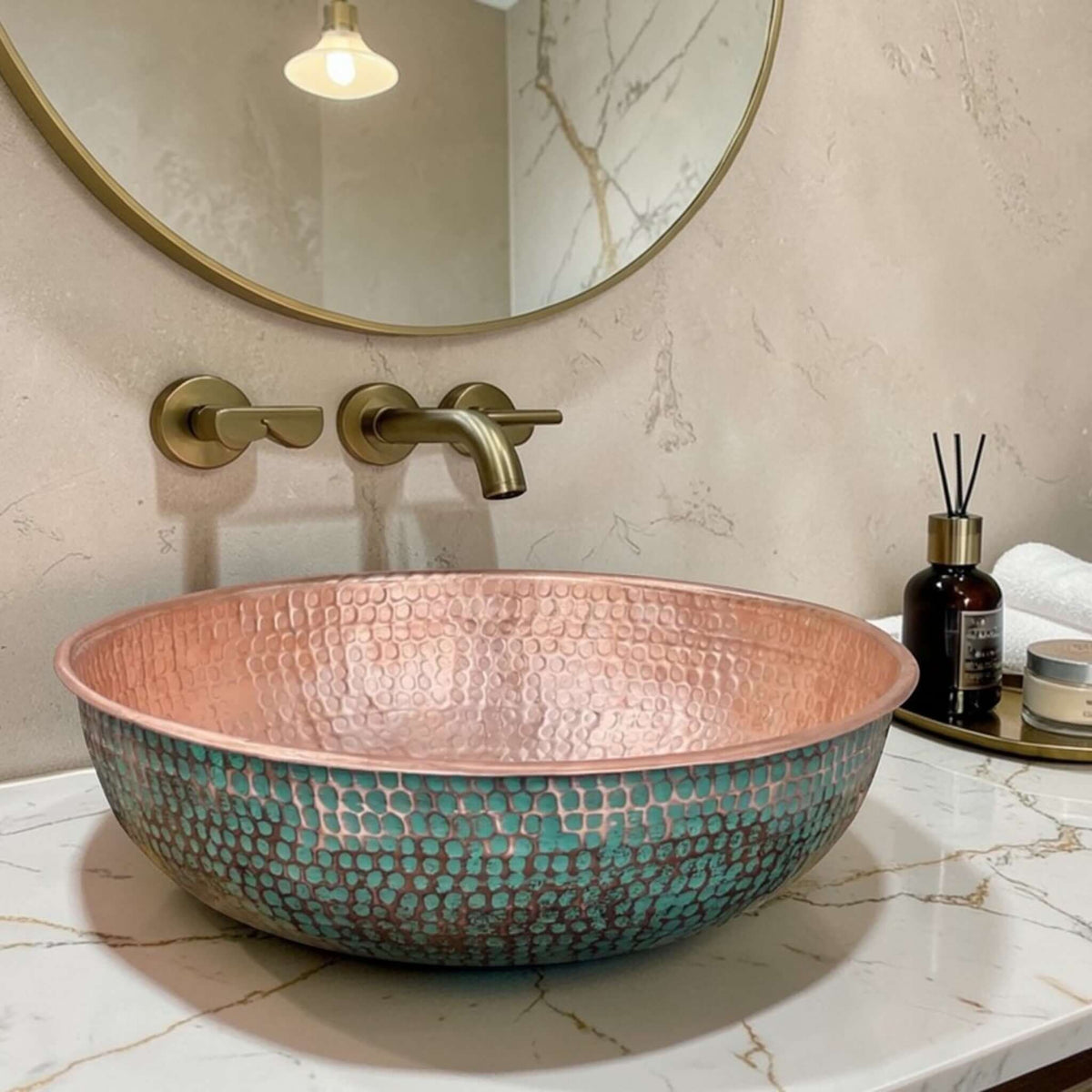 Green Patina Brass Vessel Sink