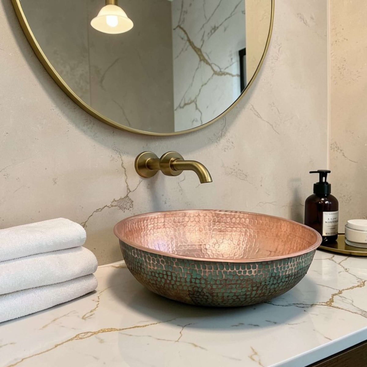 Green Patina Brass Vessel Sink