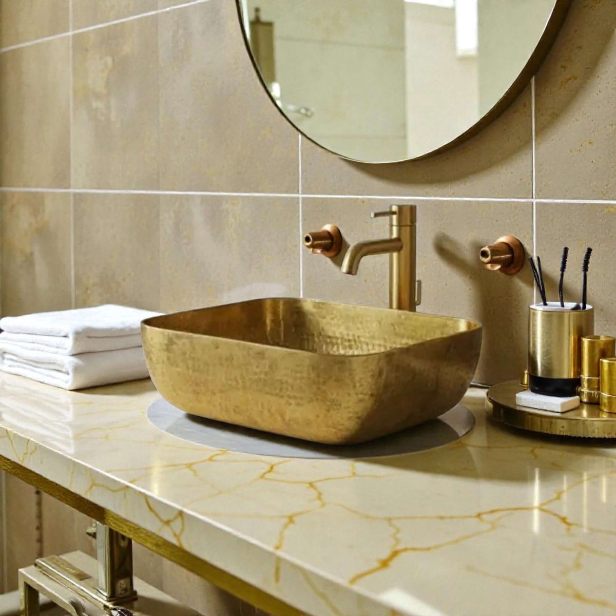 Luxury Hammered Brass Vessel Sink