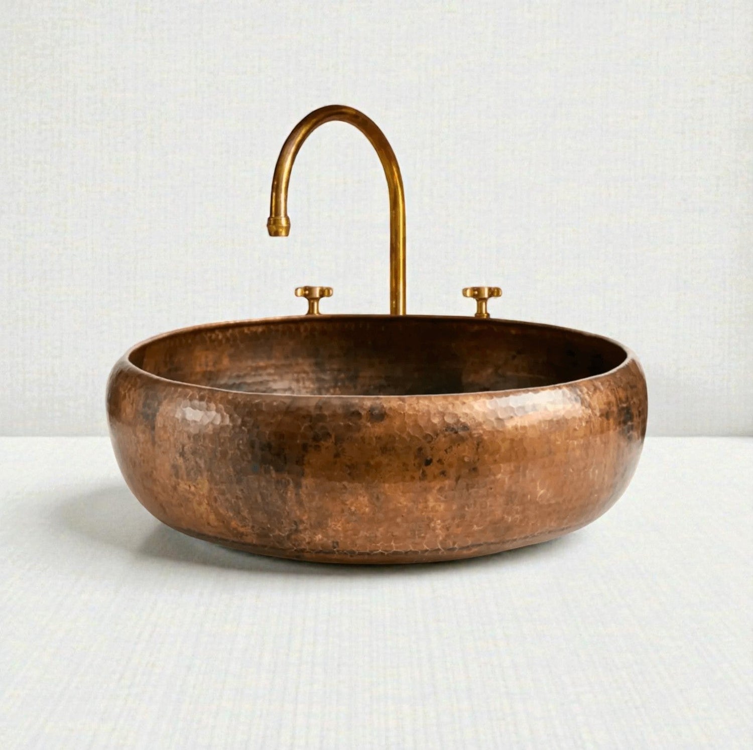 Handmade Oxidized Copper Vessel Sink