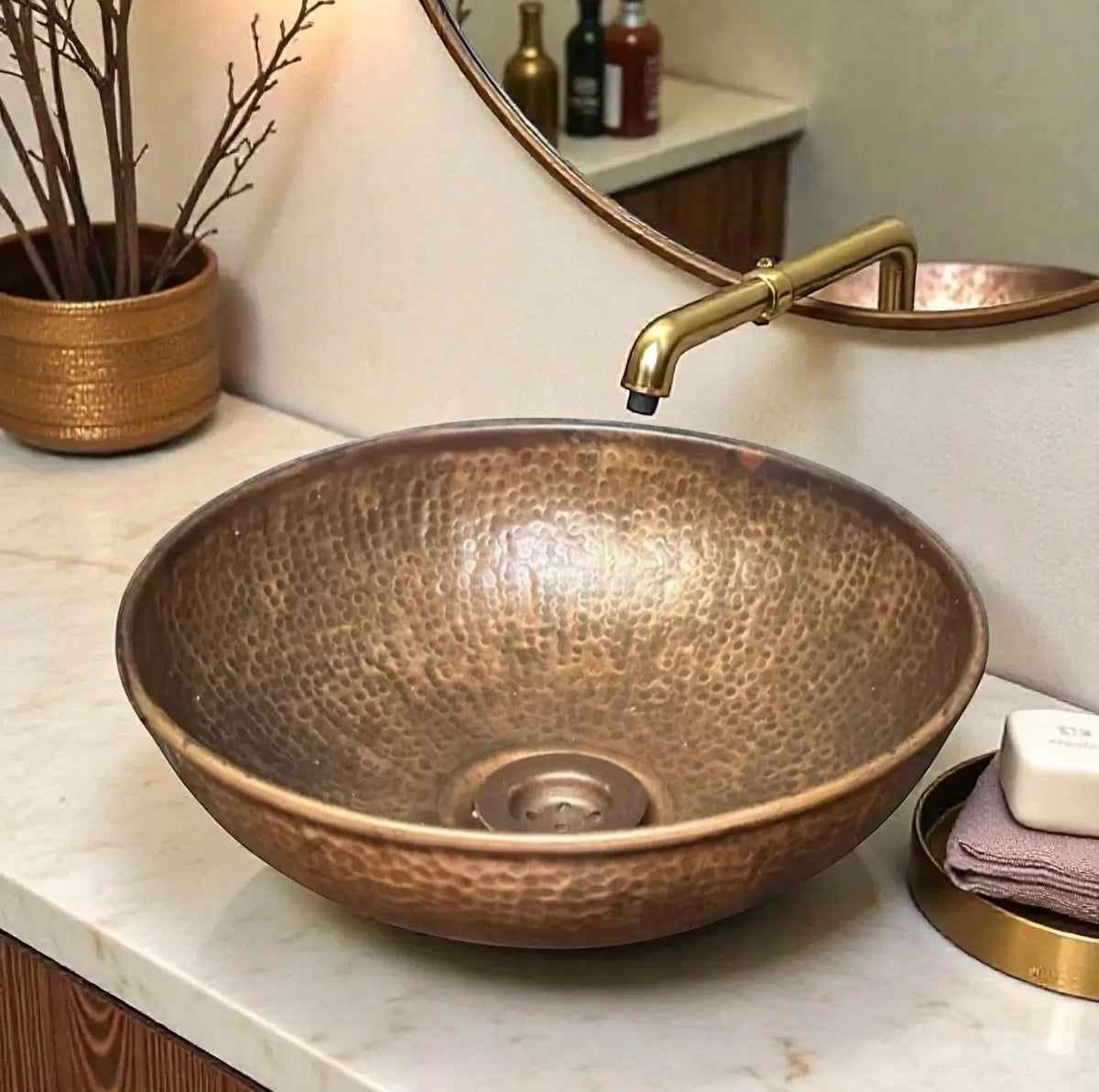 Handmade copper kitchen sink