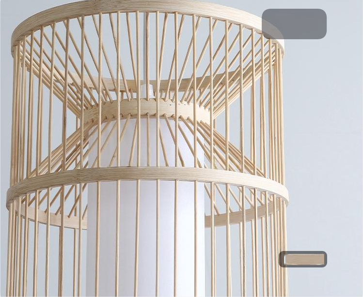 Cylindra Hourglass Bamboo Pendant Light