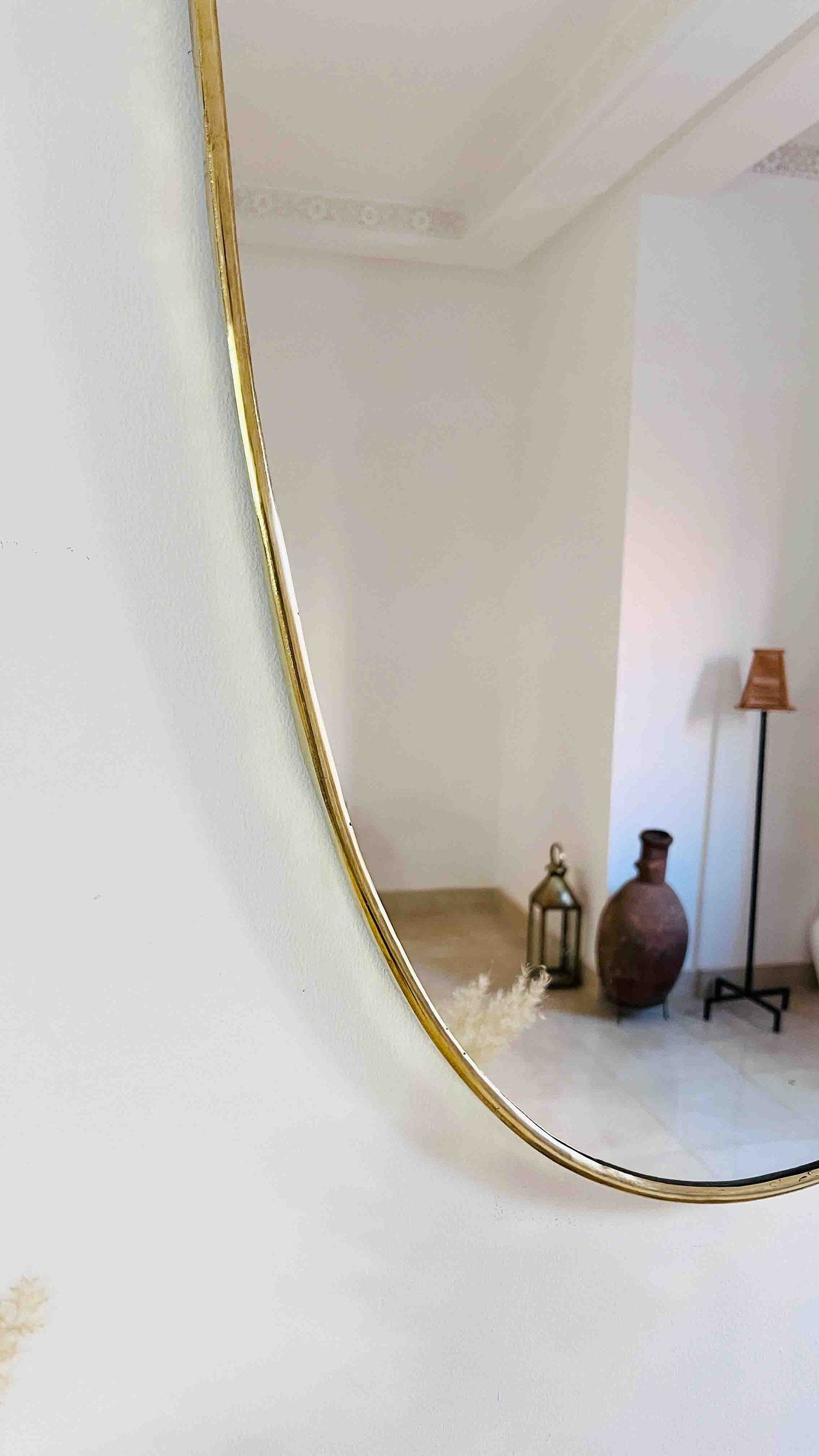 Varaudu Antique Brass Italian Shield Mirror Luxurious Bathroom Living Room Mirror 369099694 - Antique Brass Bathroom Mirror, Vanity Wall Decor