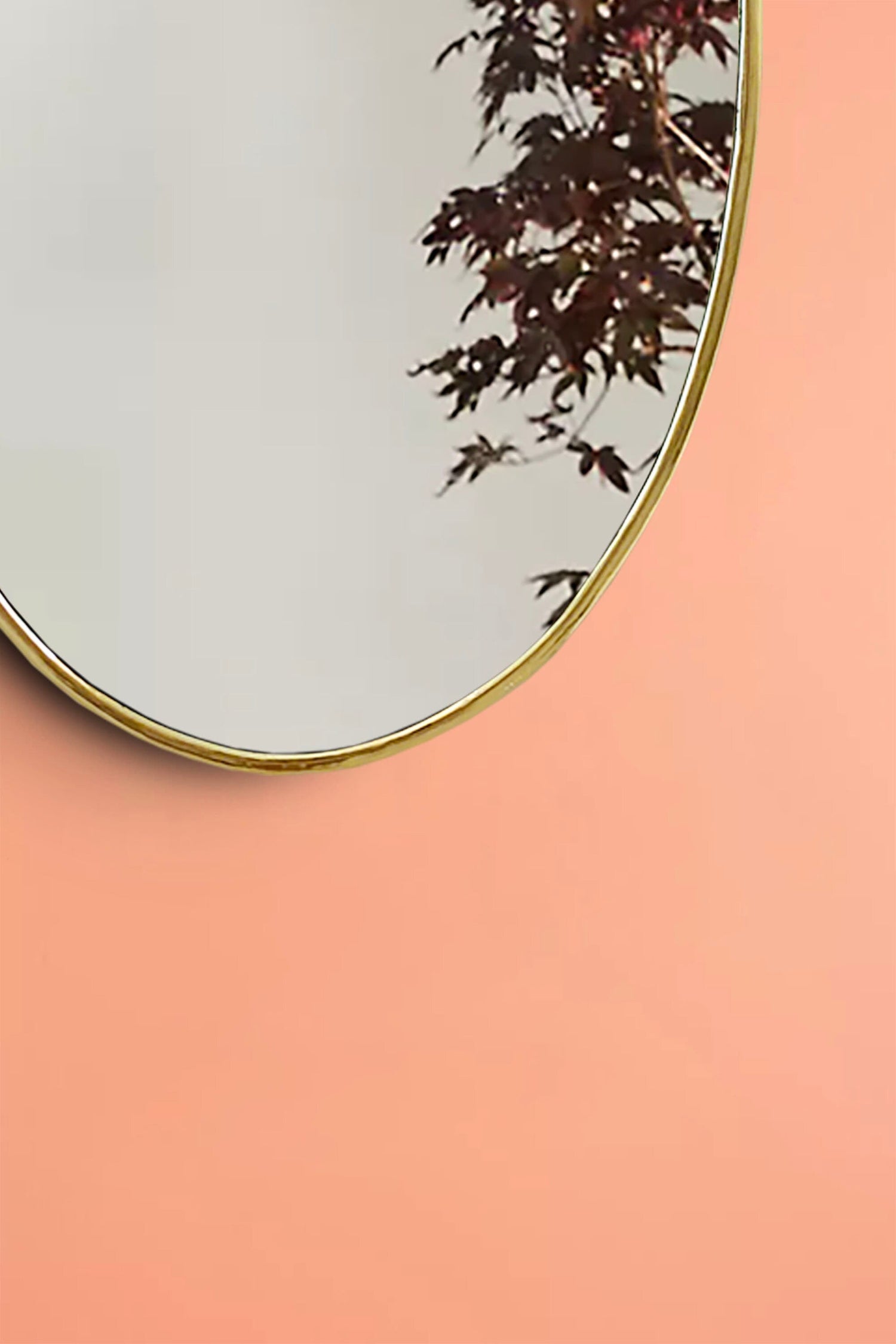 Varaudu Brass Oval Wall Mirror Unlacquered Brass Bathroom Mirror - Antique Brass Bathroom Mirror, Vanity Wall Decor