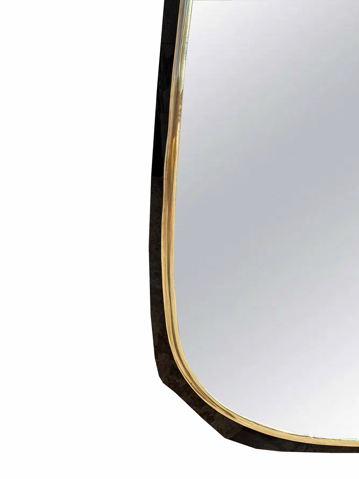 Varaudu Asymmetrical Antique Brass Mirrors - Antique Brass Bathroom Mirror, Vanity Wall Decor