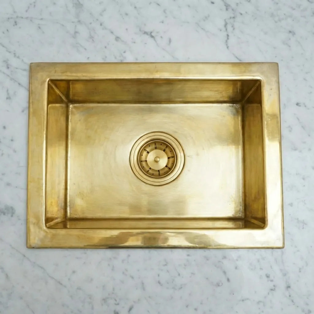 Unlacquered Brass Kitchen Sink , Undermount Single Brass Kitchen Sink Various Sizes