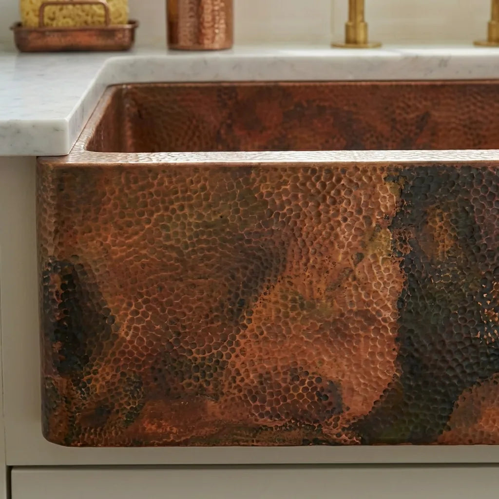 Copper Single Bowl Farmhouse Kitchen Sink-Jaxon