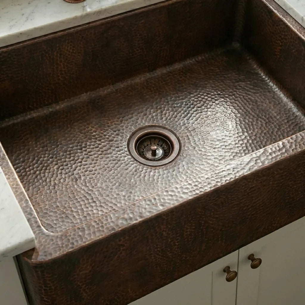 Dark Copper Farmhouse Apron Sink -Xylo