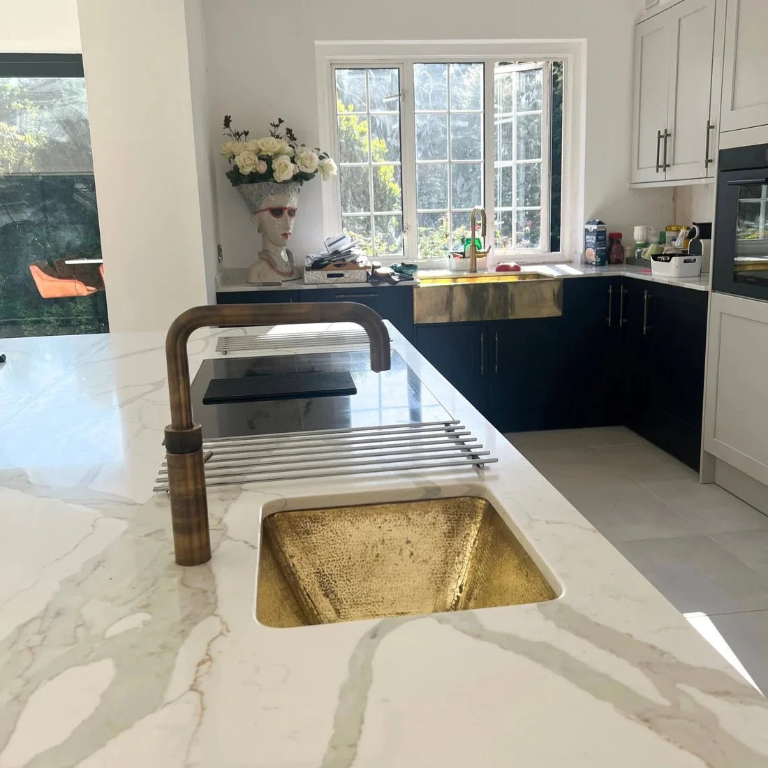 Elegant Dubai Brass Kitchen Sink with Vintage Charm