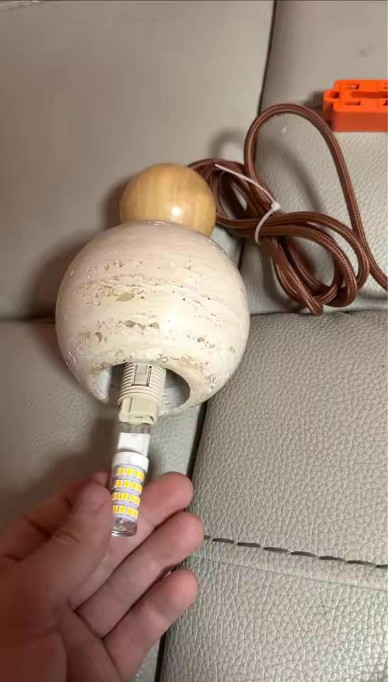 Elara Duo Wabi Sabi Three Ball Travertine Stone Pendant Light