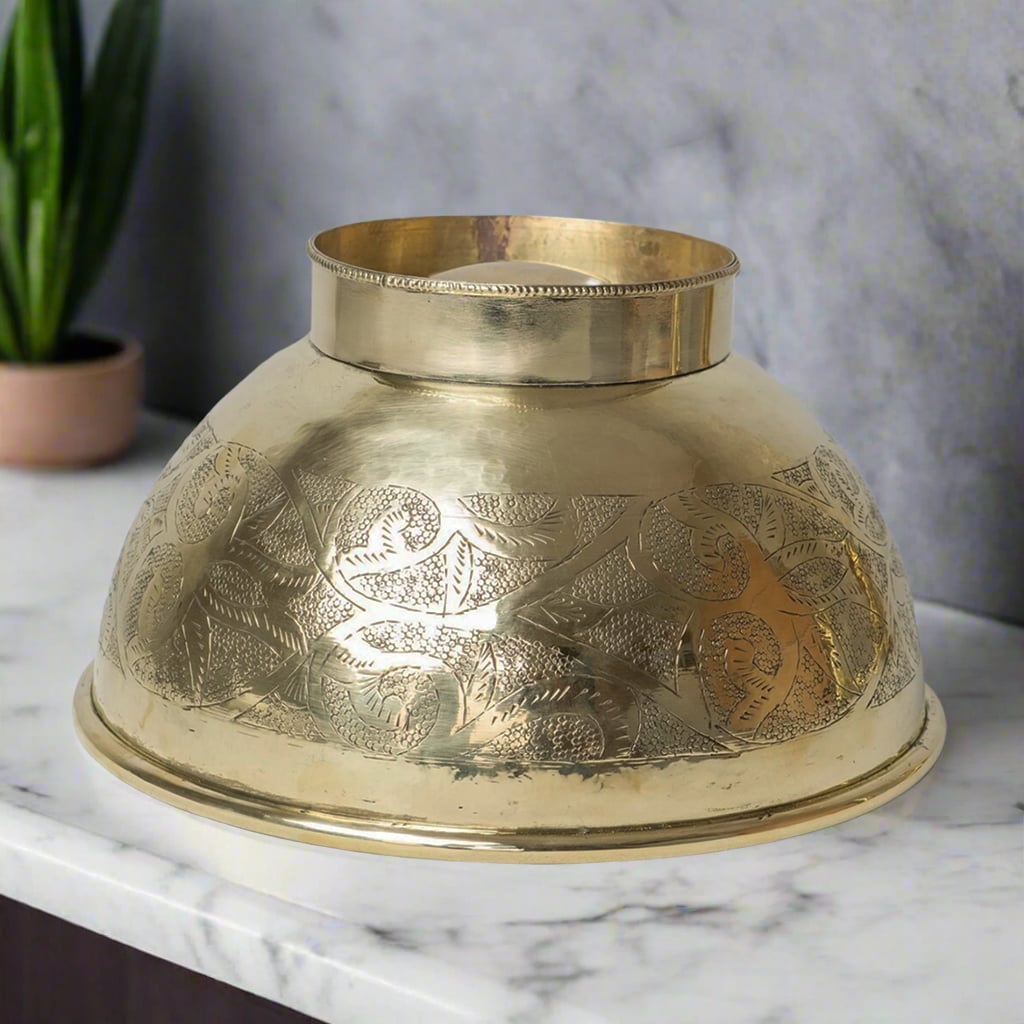 Engraved Brass Vessel Sink