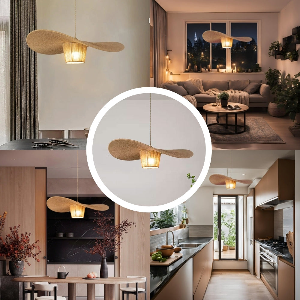 Extra Large Rustic Hat Pendant Light