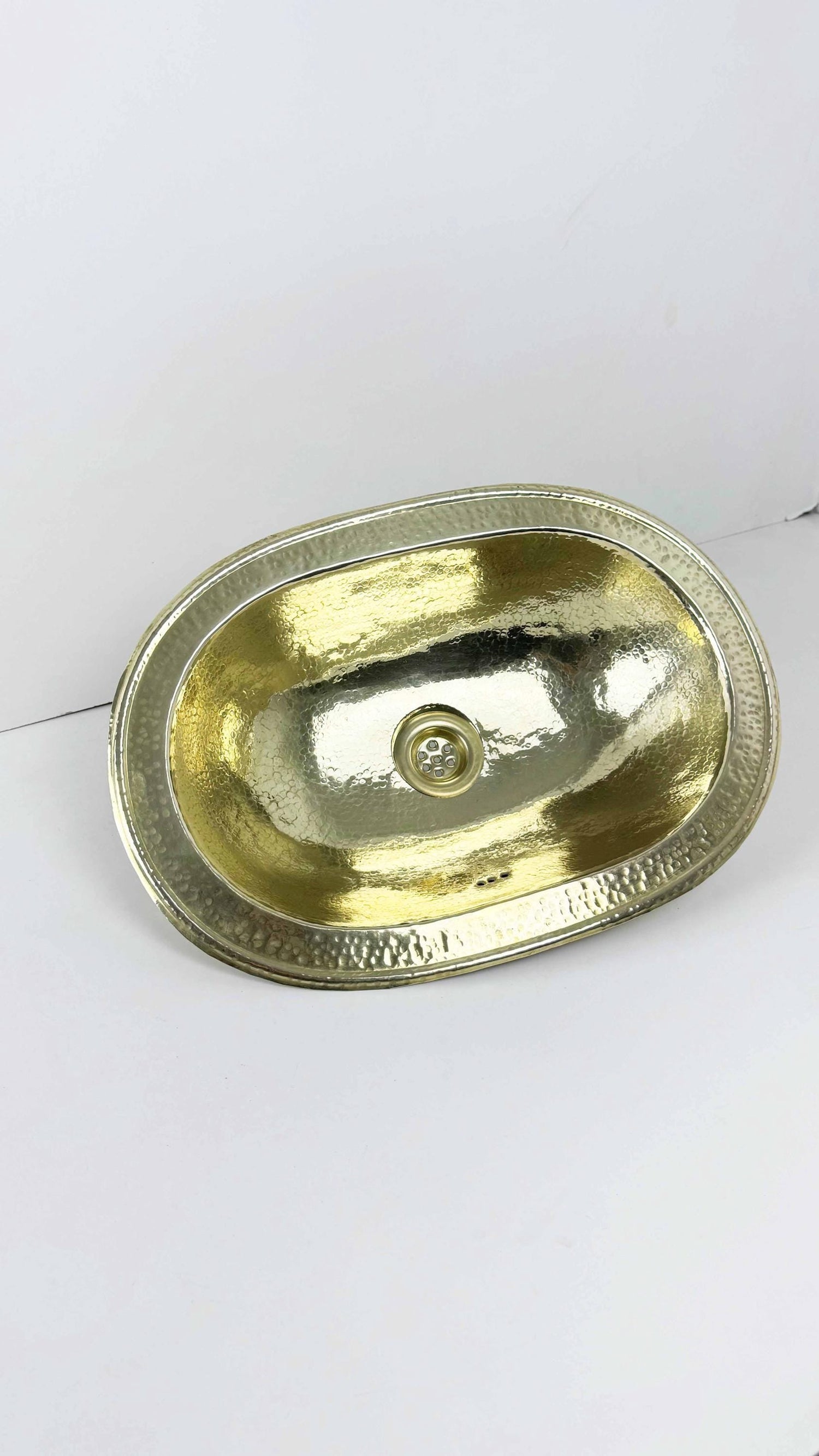 Hammered Brass Bathroom Sink , Drop-in Bathroom Sinks
