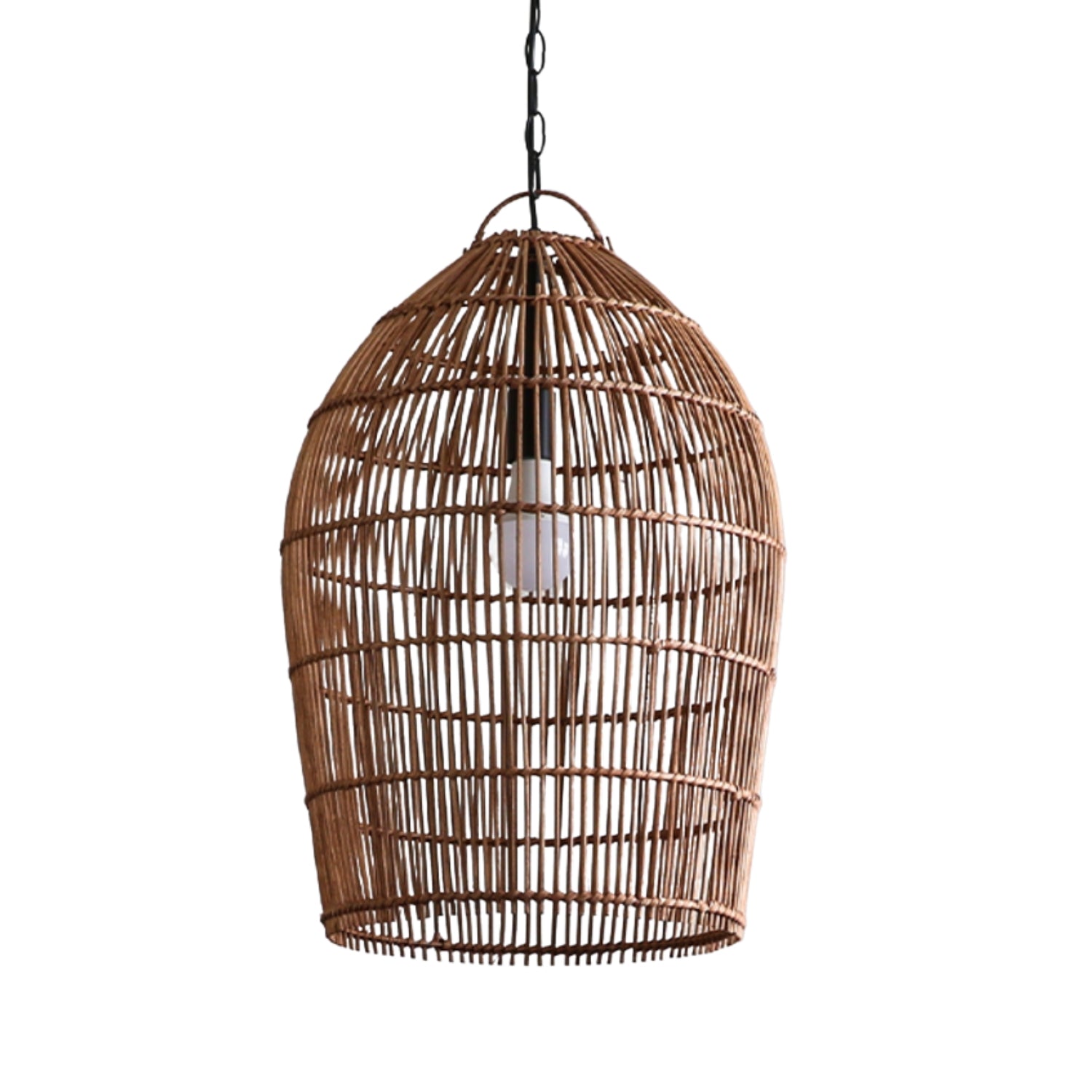 Fish-trap Rustic Rattan Pendant Light Woven Shade
