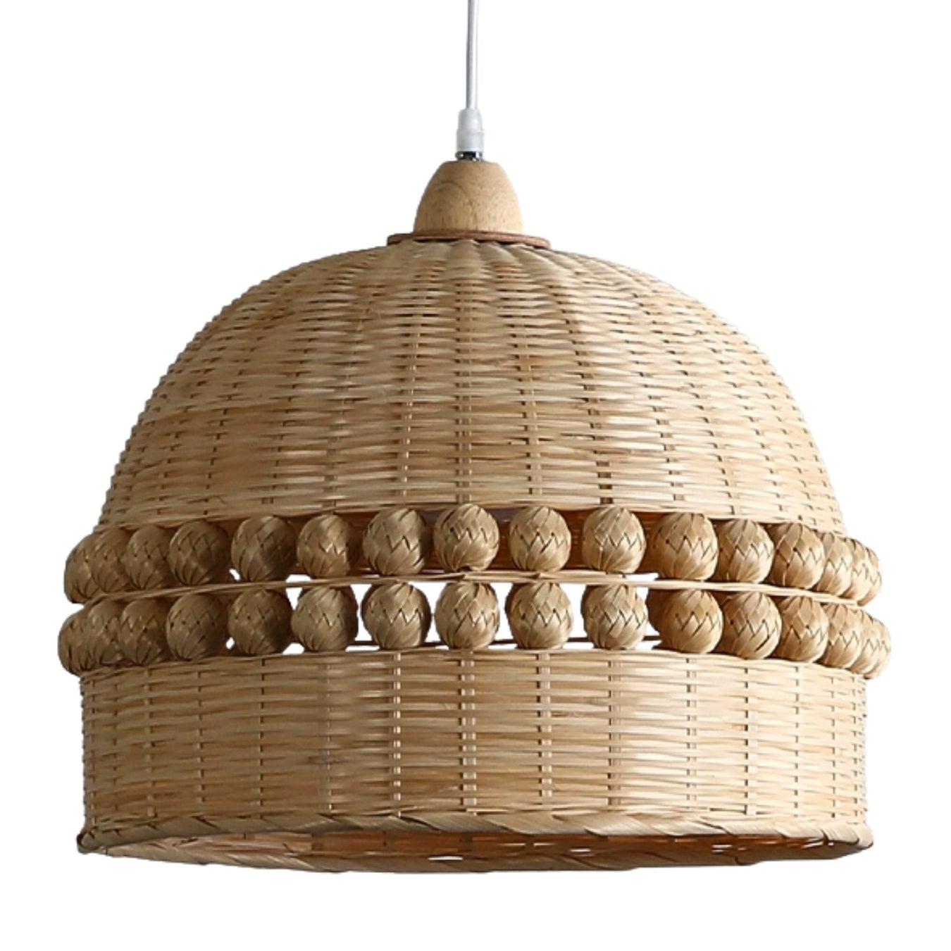 Gaudio Dome Wicker Bamboo Pendant Light - Little Balls Shade