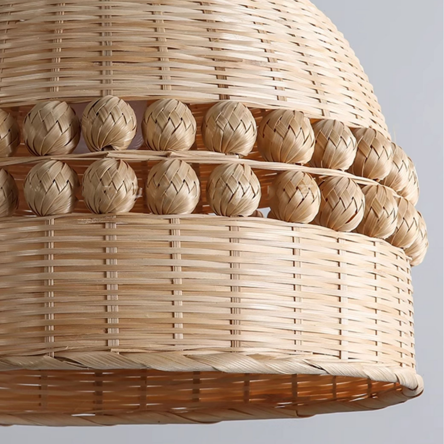 Gaudio Dome Wicker Bamboo Pendant Light - Little Balls Shade