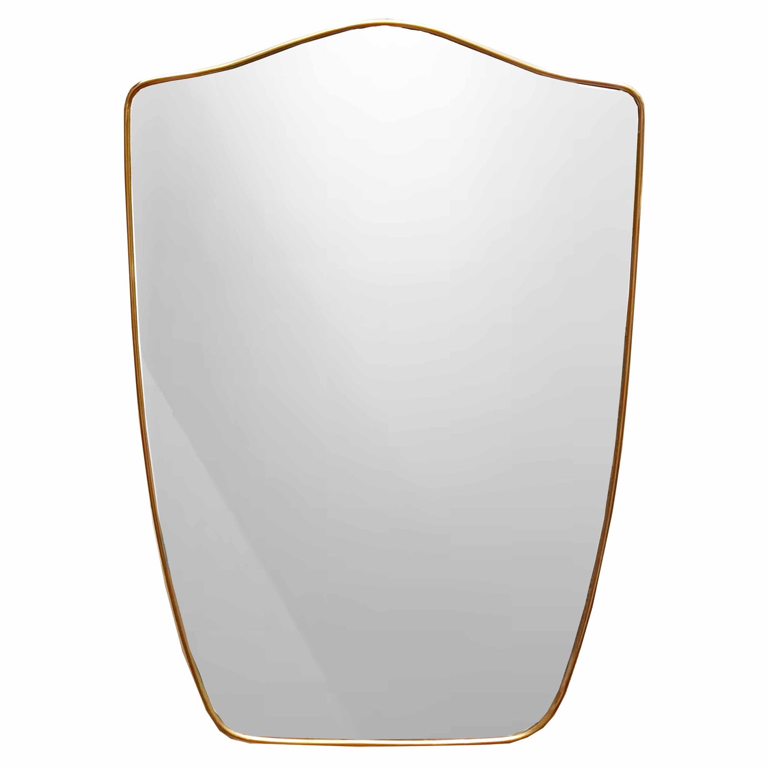 Varaudu Gio Ponti Style Shield Wall Mirror - Antique Brass Bathroom Mirror, Vanity Wall Decor