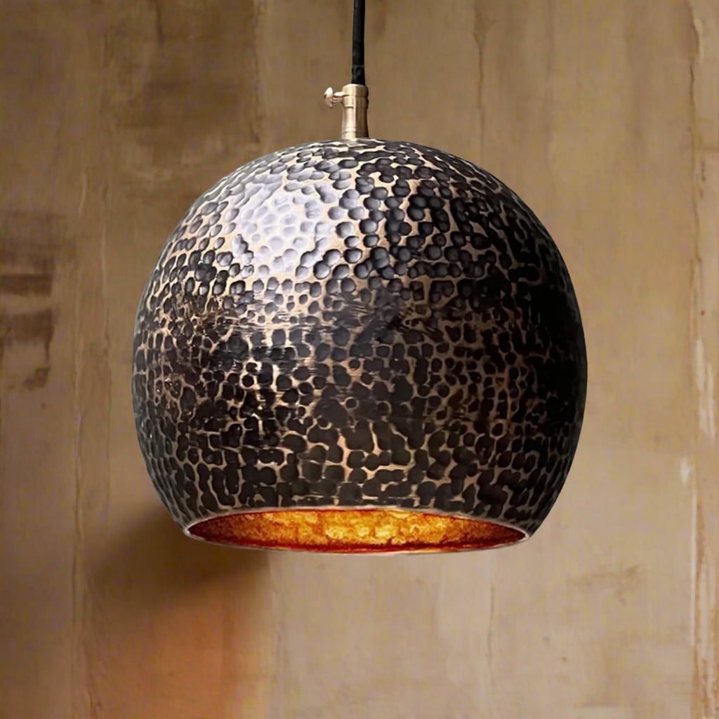 Hammered Brass Ceiling Light