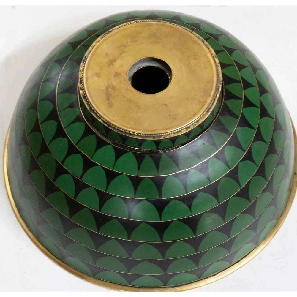 Vintage Hammered Brass Vessel Sink with Wooden Accents