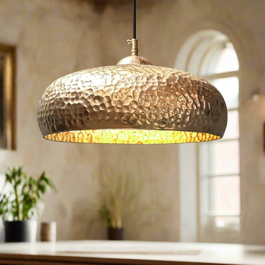 Hammered Brass Pendant Light