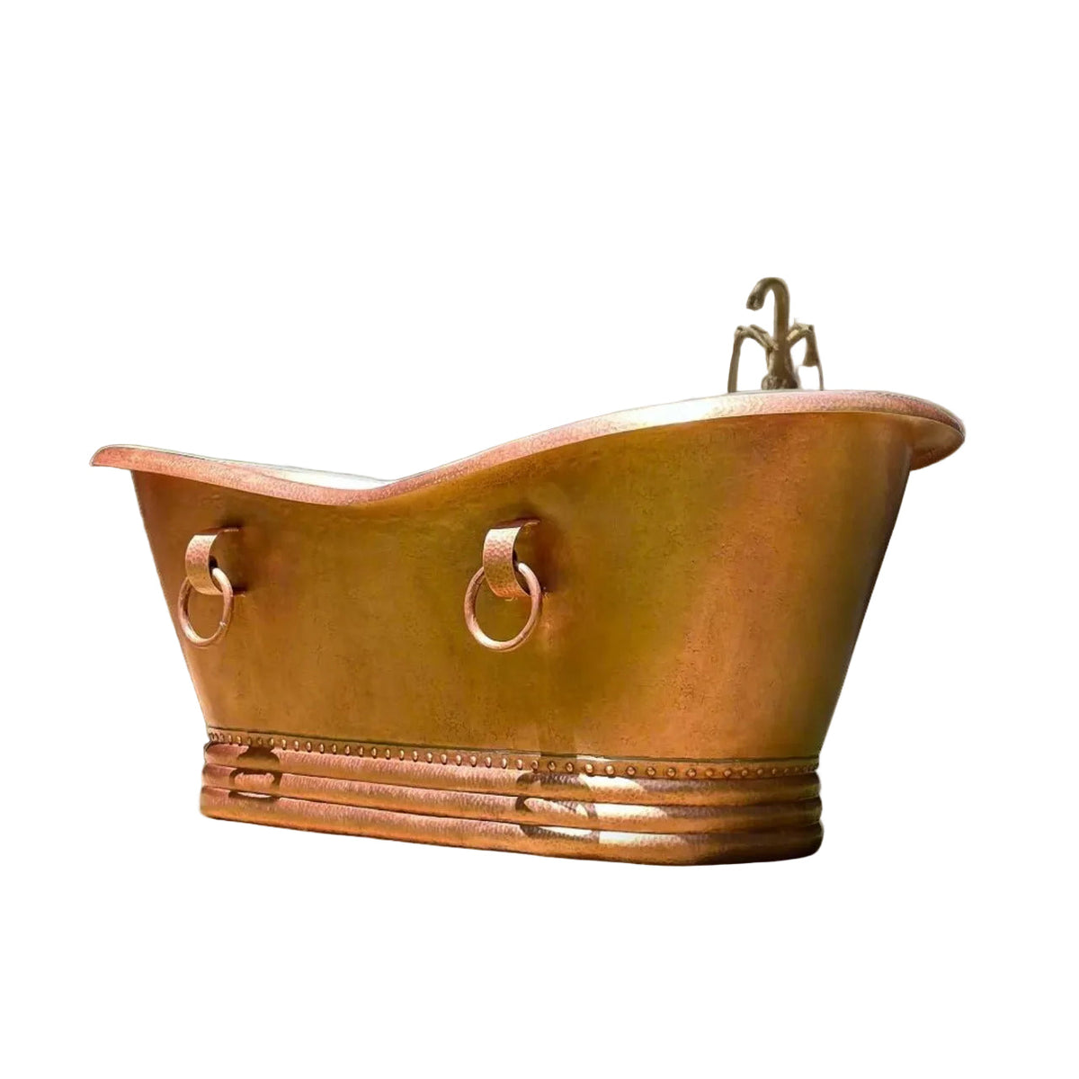 Handcrafted Hammered Copper Bathtub for Luxury Soaking