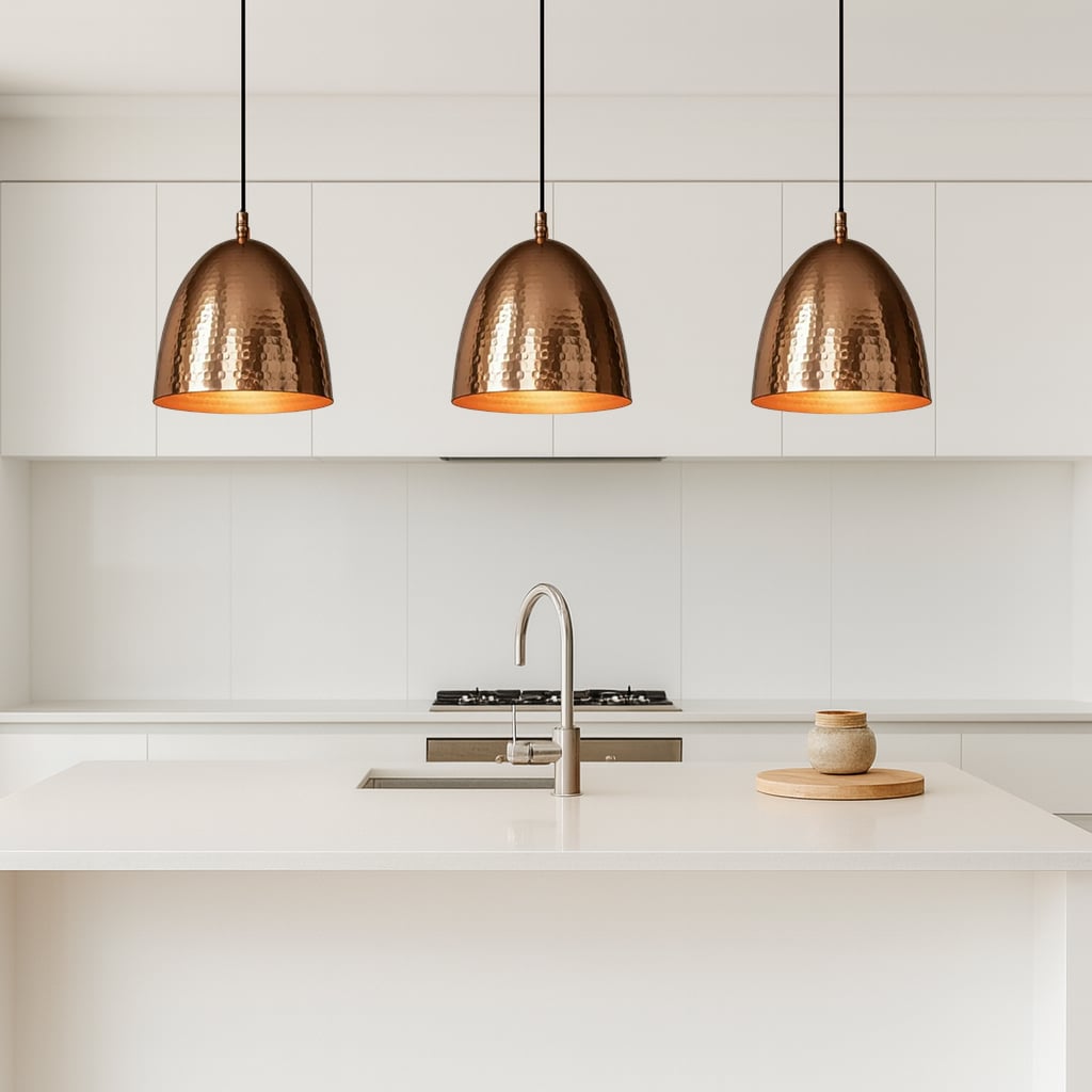 Hammered Copper Dome Pendant Light