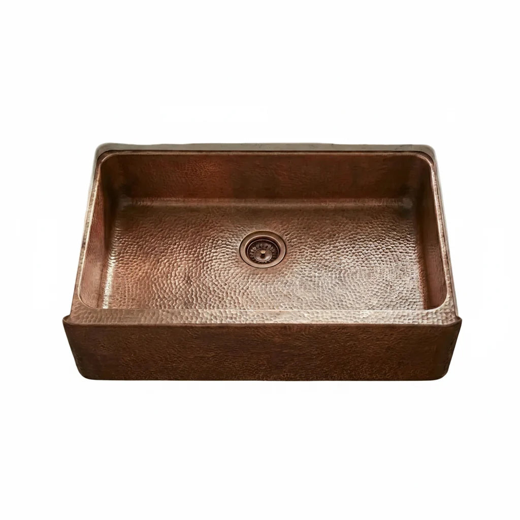 Hammered Copper Single Bowl Farmhouse Kitchen Sink-Deluxe