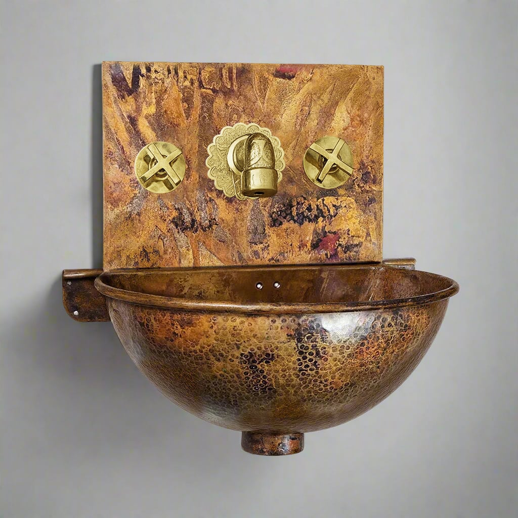 Hammered Copper Wall Hung Sink