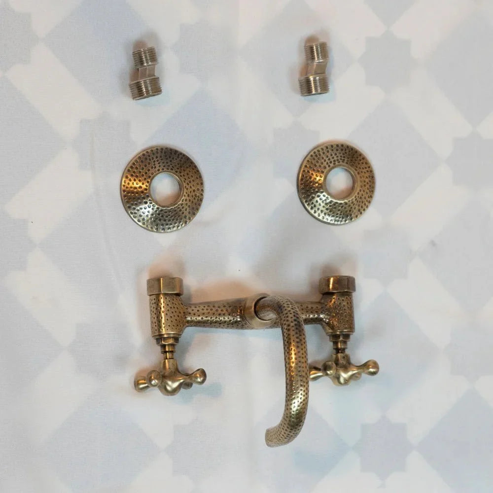 Hammered Oil Rubbed Brass Wall Mount Bath Faucet for Elegant Bathrooms