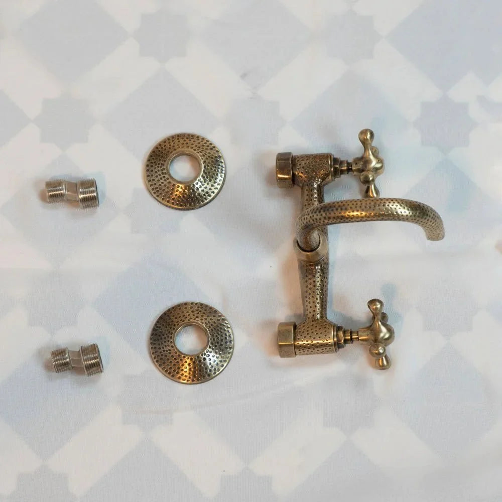Hammered Oil Rubbed Brass Wall Mount Bath Faucet for Elegant Bathrooms