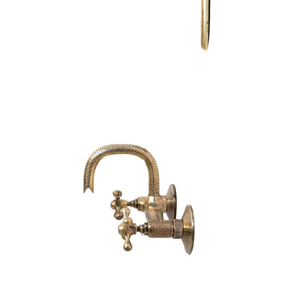 Hammered Oil Rubbed Brass Wall Mount Bath Faucet for Elegant Bathrooms