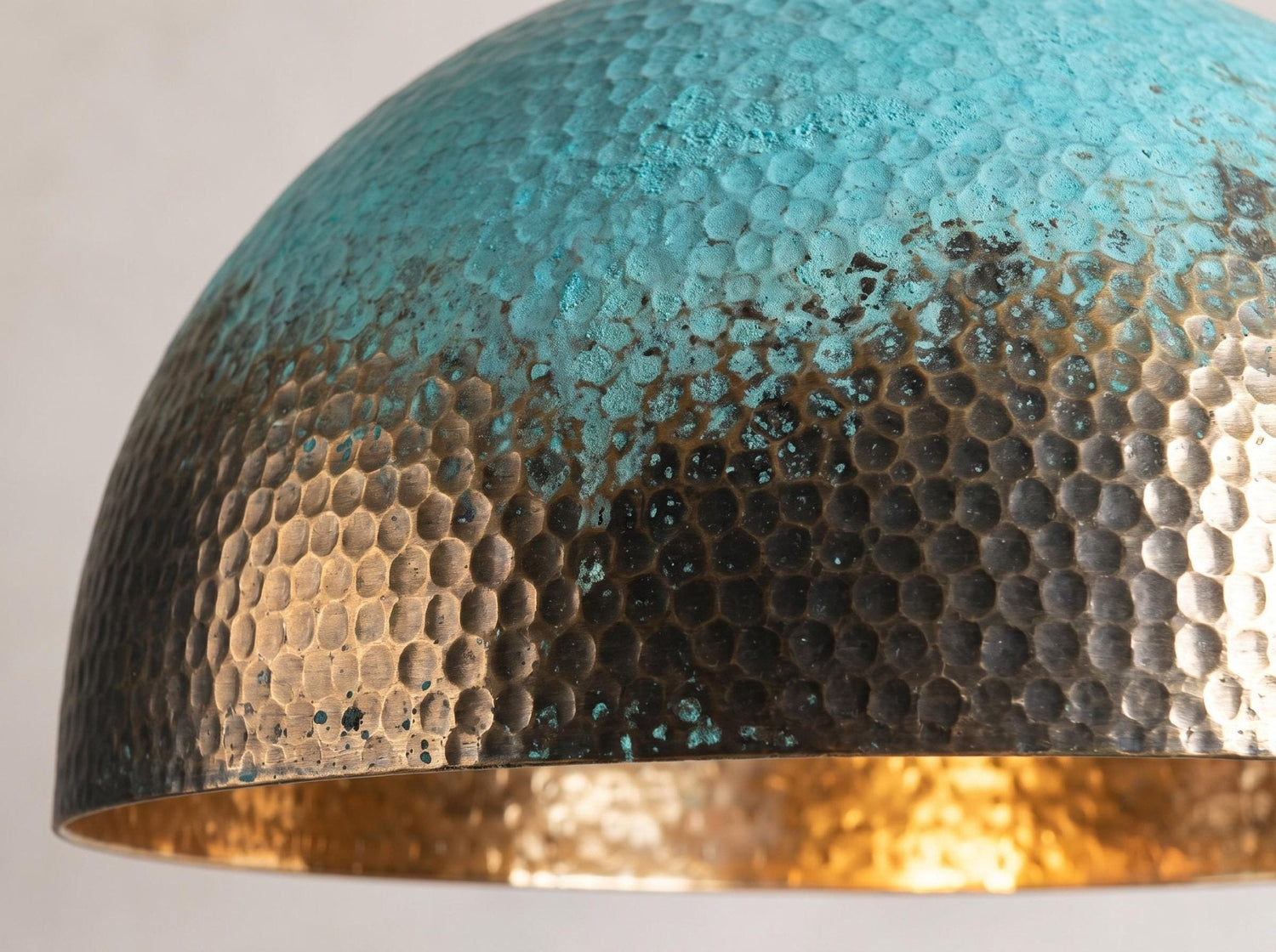 Handcrafted Brass Lamp, Verdigris Bronze Pendant Light, Gold Dome Chandelier, Mid Century Modern Ceiling Lighting, Rustic Farmhouse Decor