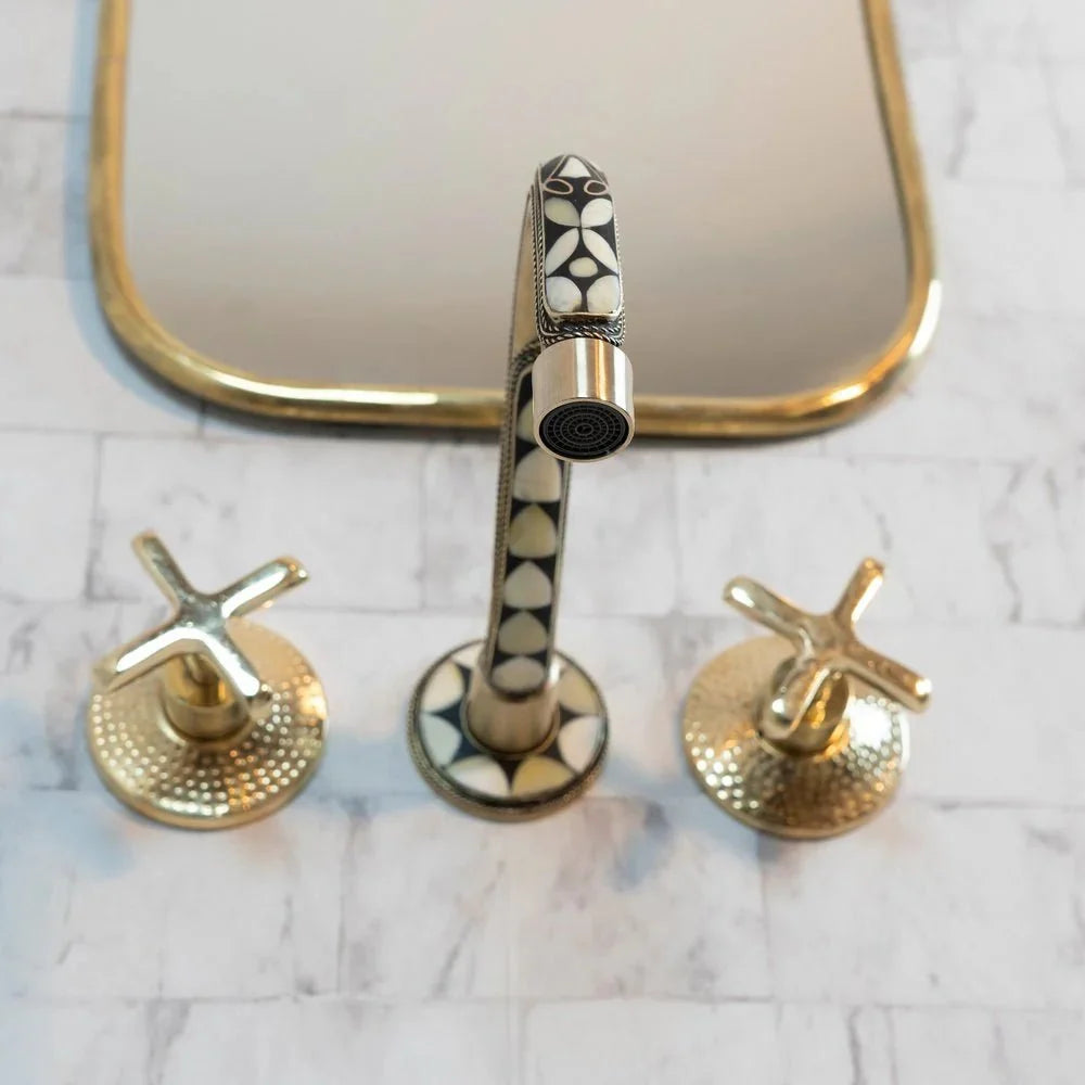Handcrafted Copper and Brass Wall Mounted Bathroom Faucet for Luxury Homes