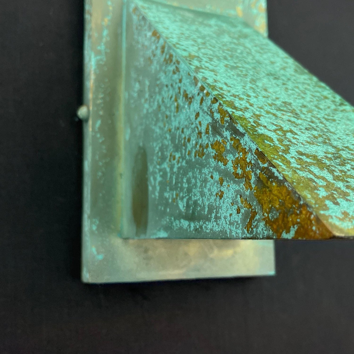 Handcrafted Copper Wall Sconce: Oxidized Green Patina Outdoor Light