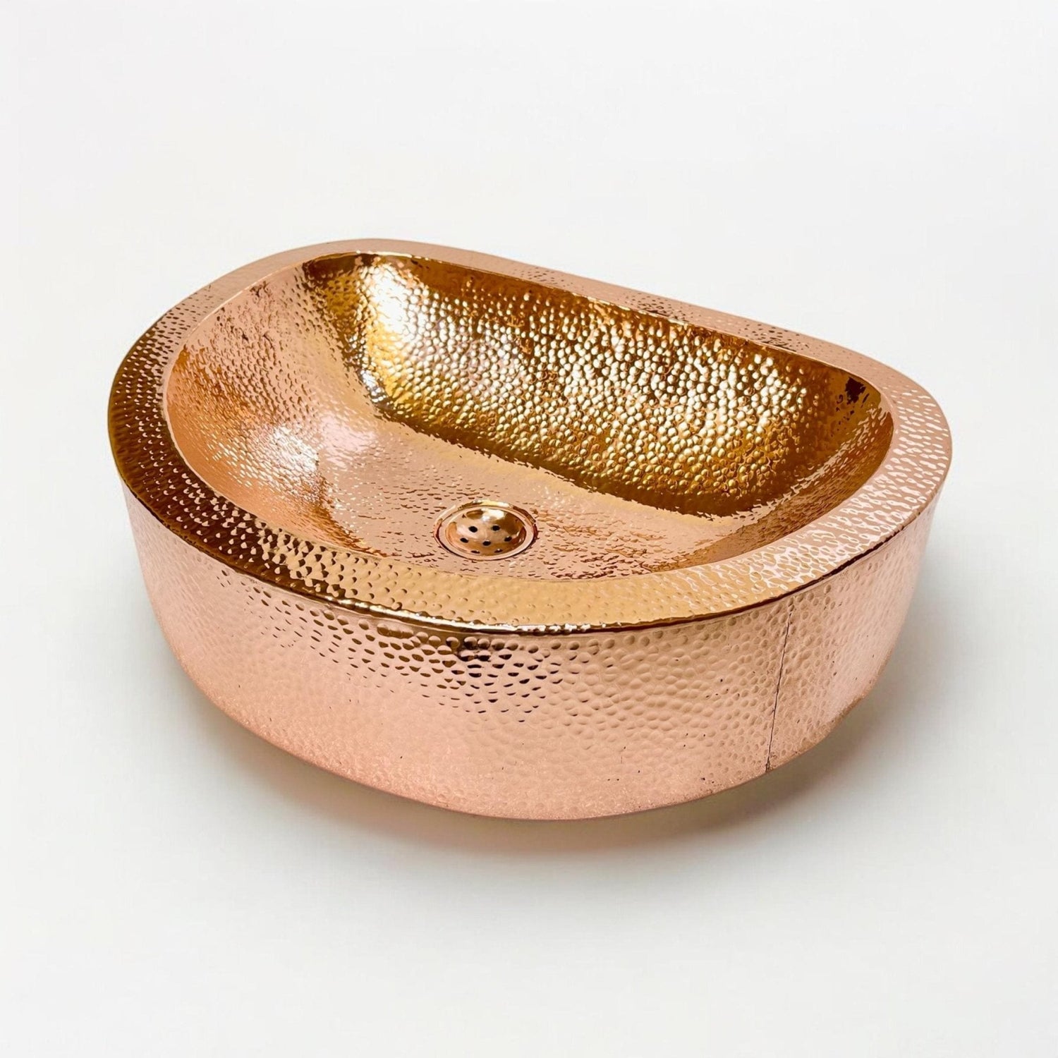Handcrafted Hammered Copper Vessel Sink - Modern Bathroom Vanity Basin