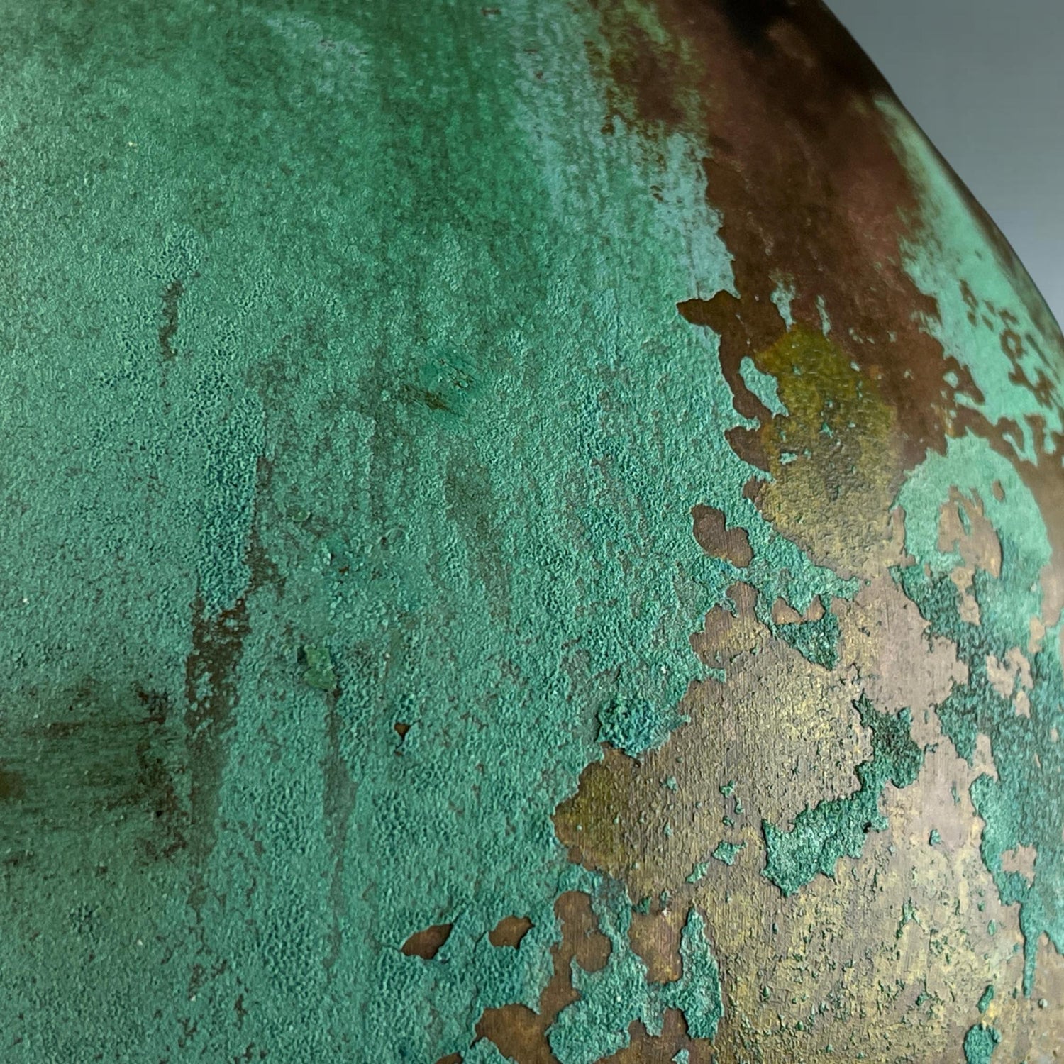 Handcrafted Patina Copper Pendant Light: Rustic Green Ceiling Lamp