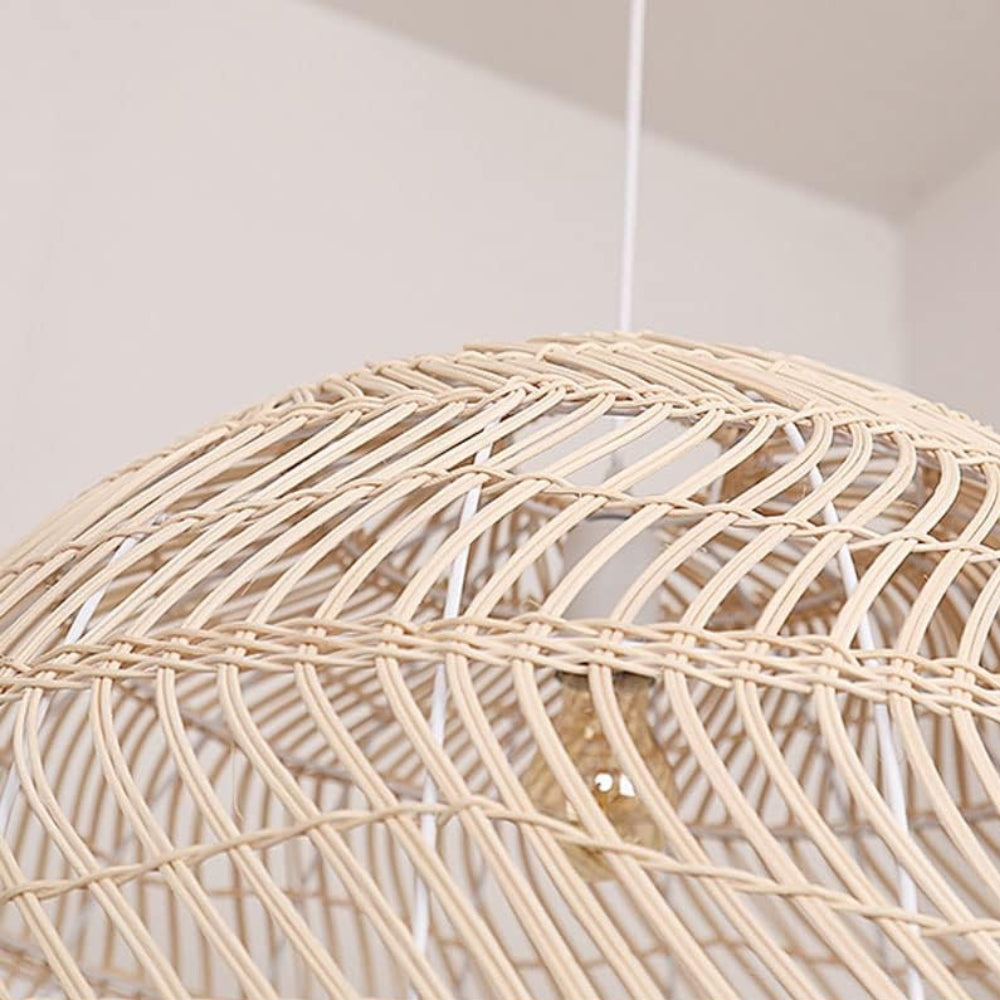 Archer Dome Black Rattan Pendant Light