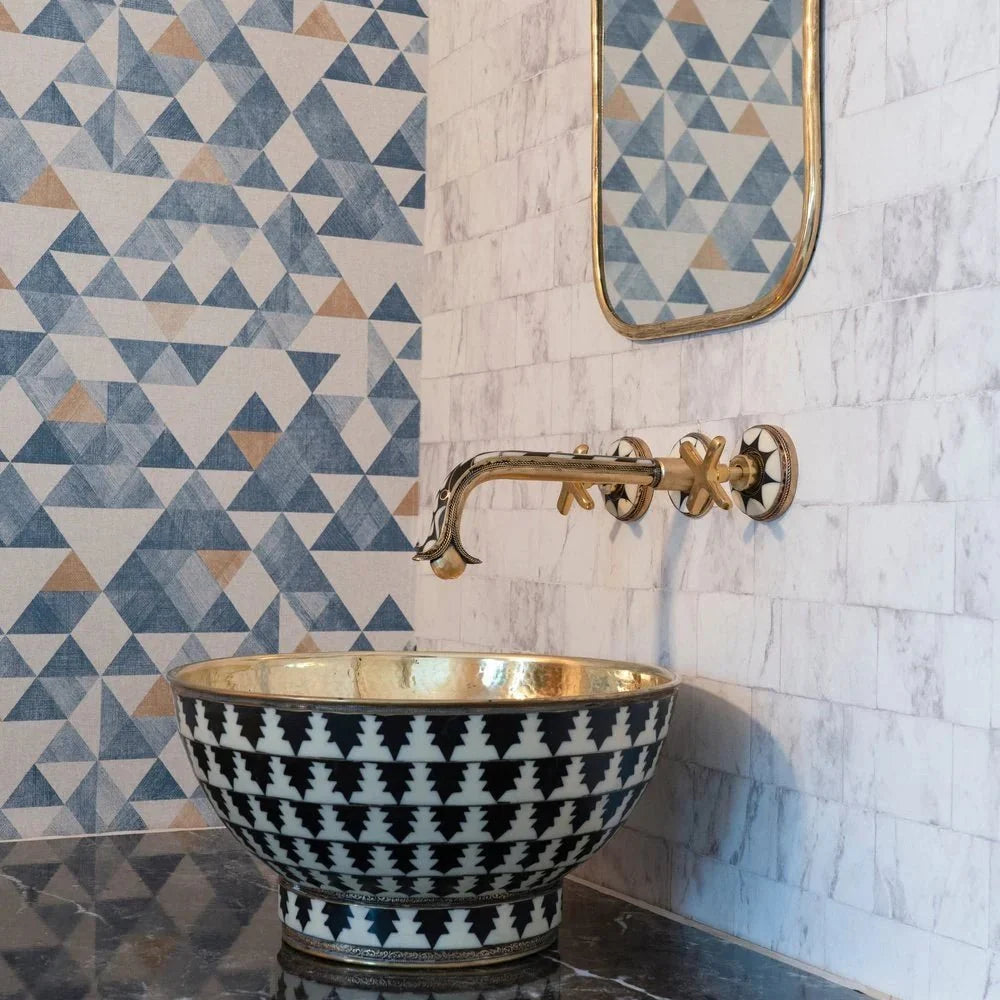 Elegant Handcrafted Brass Wall Mounted Faucet for Luxury Bathrooms