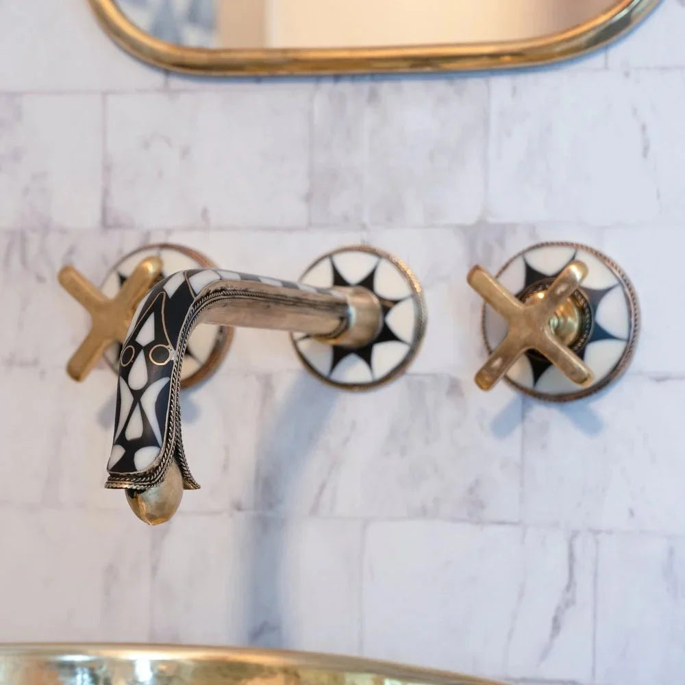 Elegant Handcrafted Brass Wall Mounted Faucet for Luxury Bathrooms