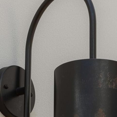 Handmade Black Patina Wall Sconce: Rustic Copper Interior Light