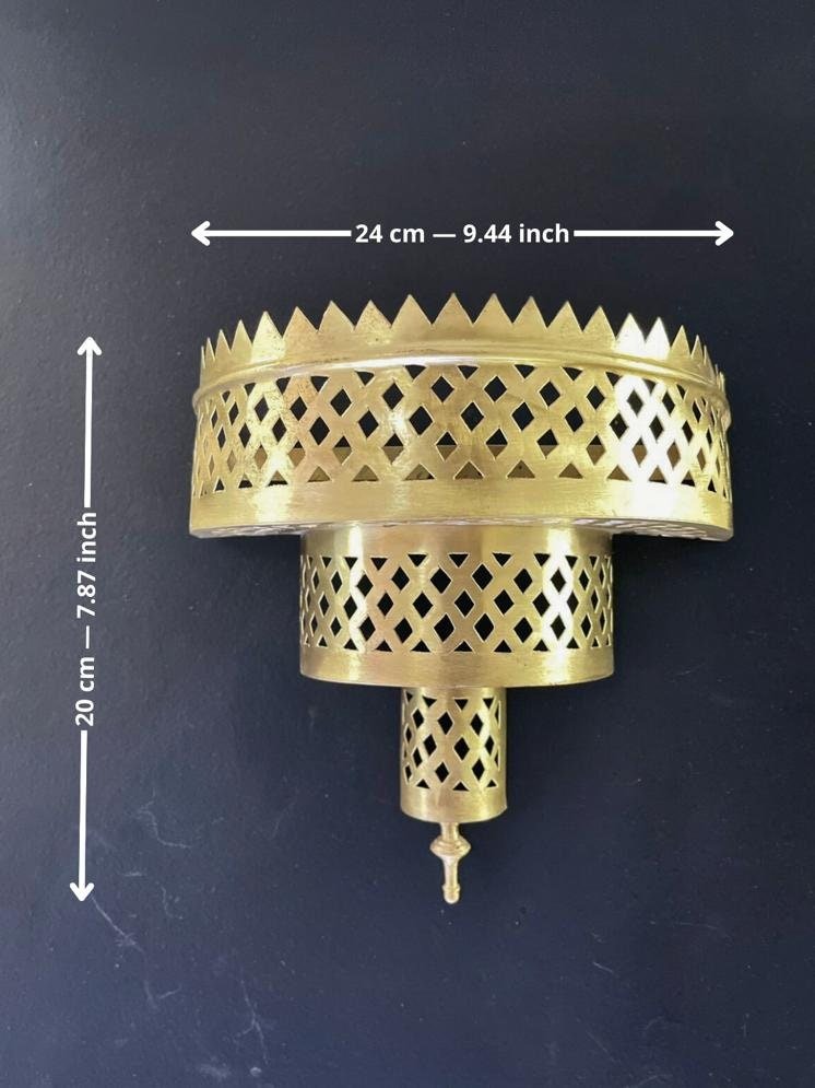 Handmade Brass Wall Sconce - Boho Gold Moroccan Decorative Light