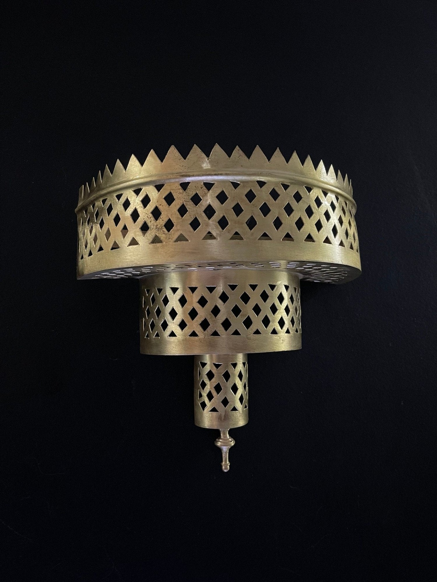 Handmade Brass Wall Sconce - Boho Gold Moroccan Decorative Light